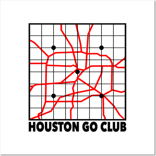 Houston Go Club (Black Lines) Posters and Art